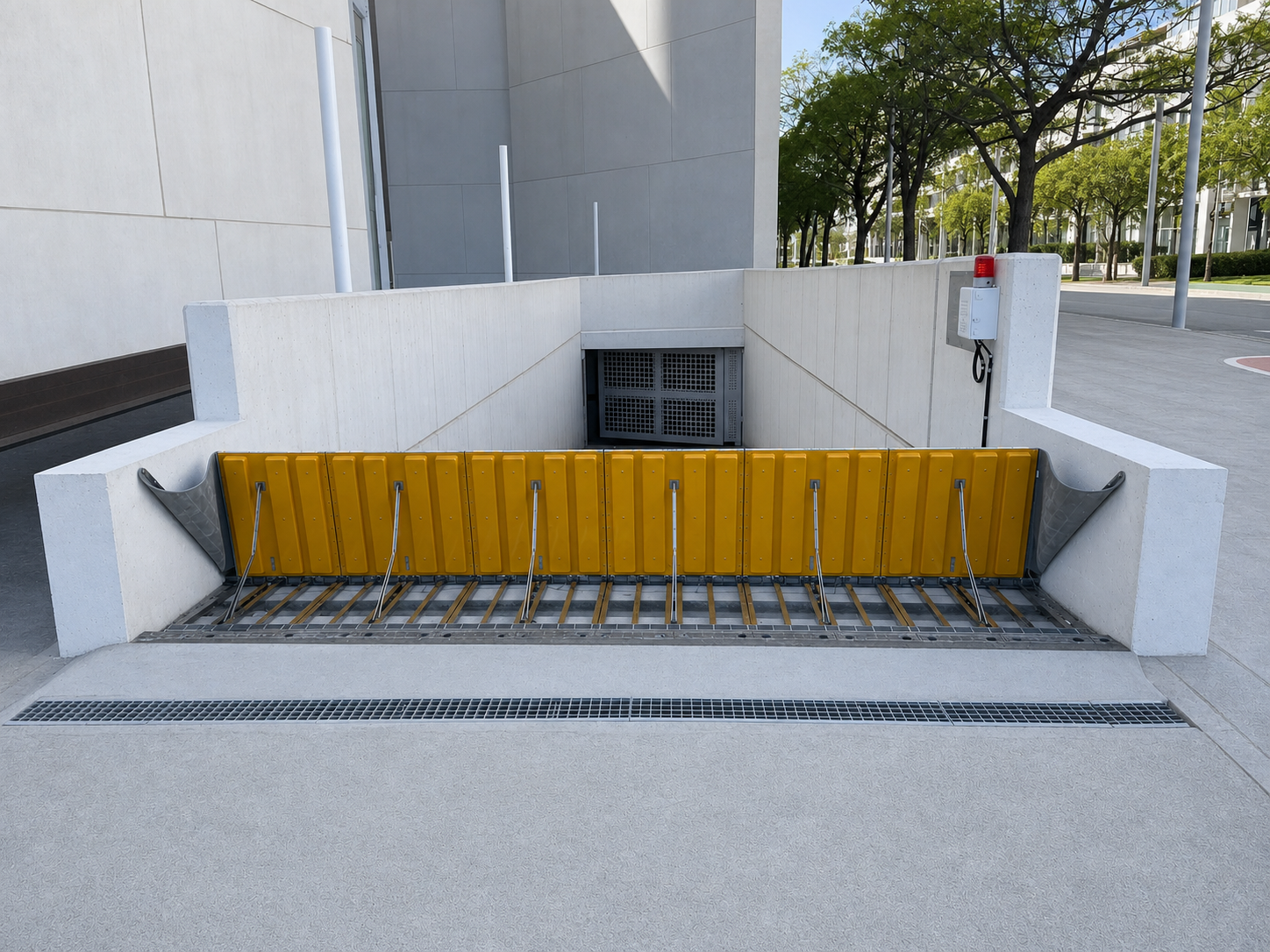 Hydrodynamic Flood Barriers for Unattended Sites